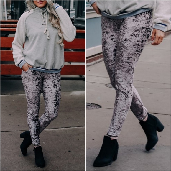 Crushed Velvet Joggers - Picture 2 of 4